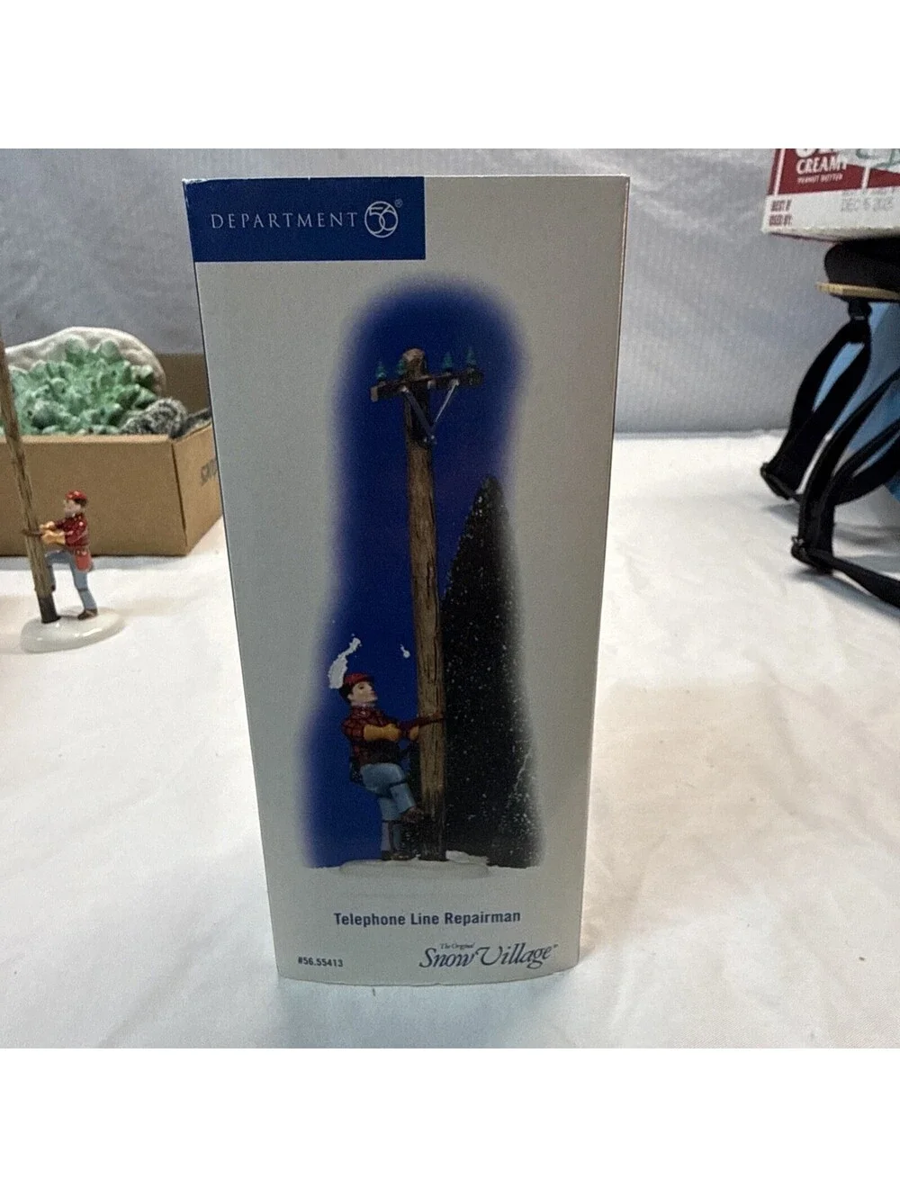 Rare - Department 56 Telephone Line Repairman 55413 2005 - Original Snow Village